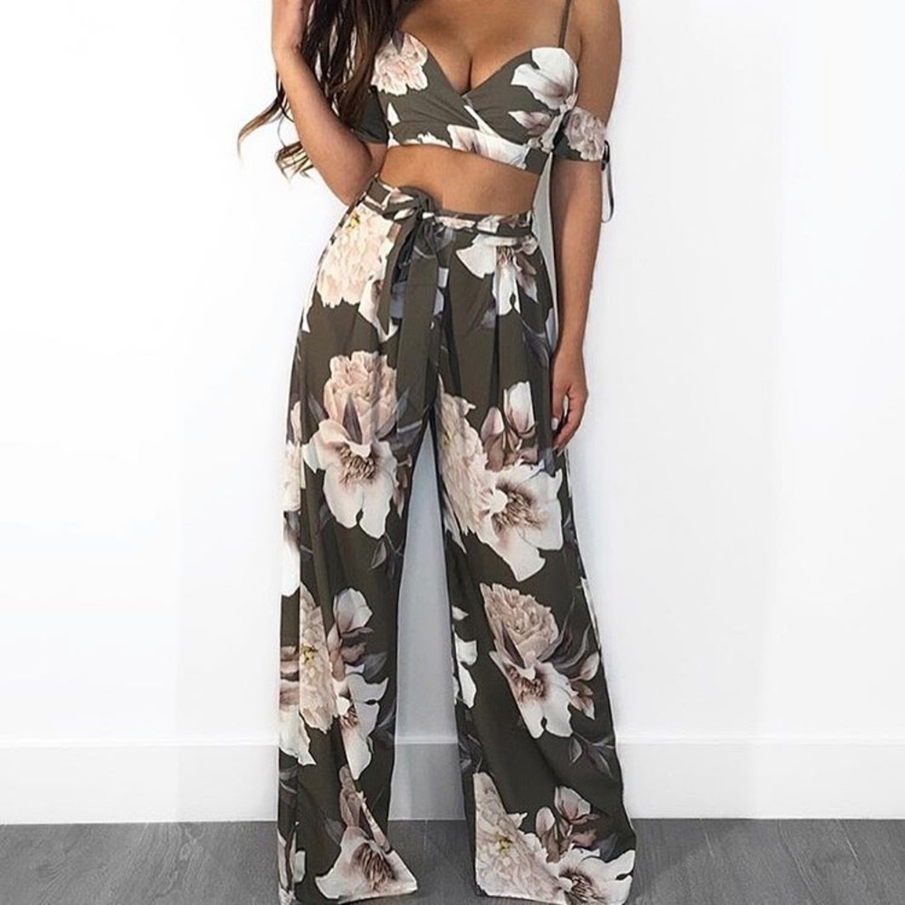 Floral top and pant set